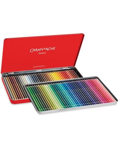 Creioane de culoare Caran d'Ache Pablo – 80 de culori, cutie metalica - 1