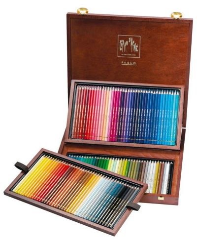 Creioane de culoare Caran d'Ache Pablo – 120 culori, cutie din lemn - 1