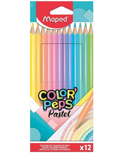 Creioane colorate  Maped Color Peps - Pasteluri, 12 culori - 1