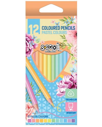 Creioane colorate S. Cool - 12 culori pastelate - 1