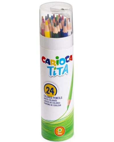 Creioane colorate Carioca Tita - 24 culori + ascutitoare - 1