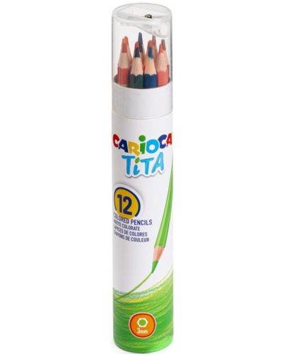 Creioane colorate Carioca Tita - 12 culori + ascutitoare - 1