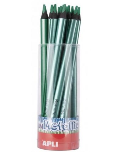 Creion colorat Apli - Jumbo Metalic, verde - 1