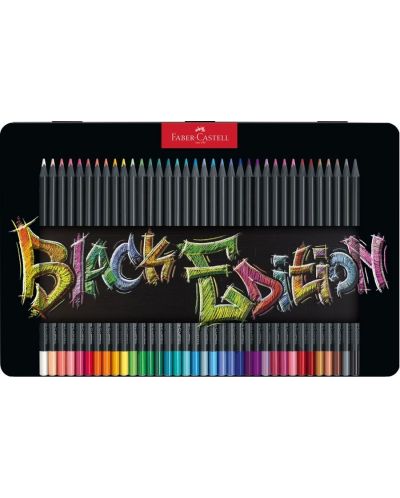 Creioane de culoare Faber-Castell Black Edition - 36 de culori, cutie metalica - 1