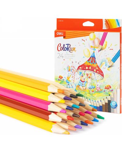 Creioane colorate Deli Colorun - EC130-24, 24 culori - 2