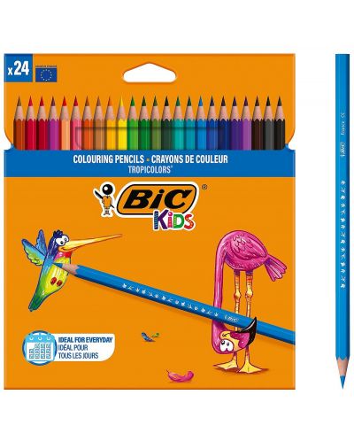 Creioane colorate BIC Kids - Tropicolors, 24 culori - 1