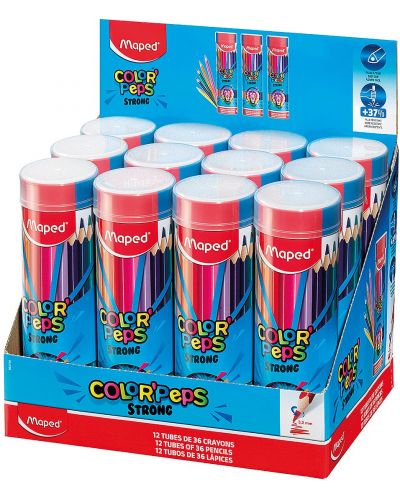 Creioane colorate  Maped Color Peps - 24 culori, in tub metalic - 3