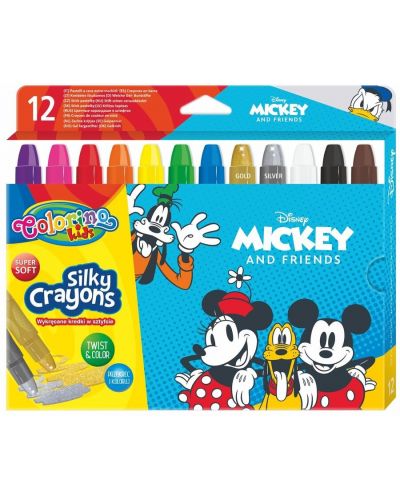Colorino Disney Mickey and Friends Silky pasteluri 12 culori - 1