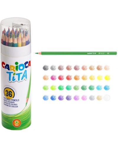 Creioane colorate Carioca Tita - 36 culori + ascutitoare - 2