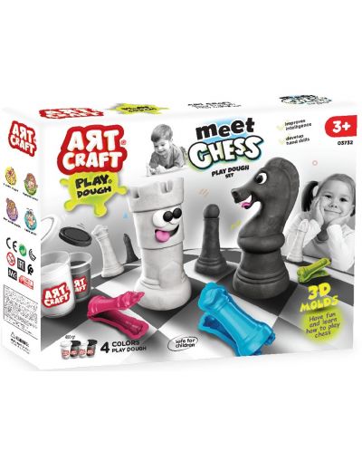Art Craft Creative Set - modelare cu plastilină, joc de șah, 400 g  - 1