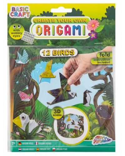 Set creativ Grafix - DIY Origami, 12 păsări - 1