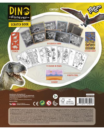 Totum Creative Kit - Scratchbook cu dinozauri - 7