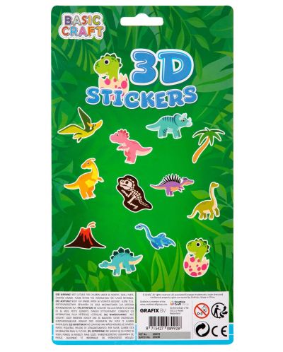 Set creativ Grafix - Stickere 3D cu sclipici, 12 bucăți, verde - 2