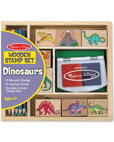 Set de creatie cu stampile Melissa & Doug - Dinozauri - 1