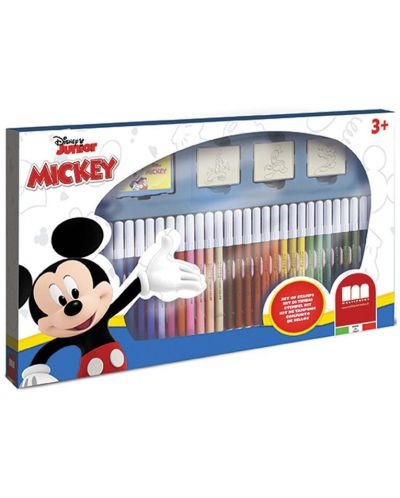Creative Multiprint Set - Mickey Mouse, 3 ștampile și 36 de pixuri - 1