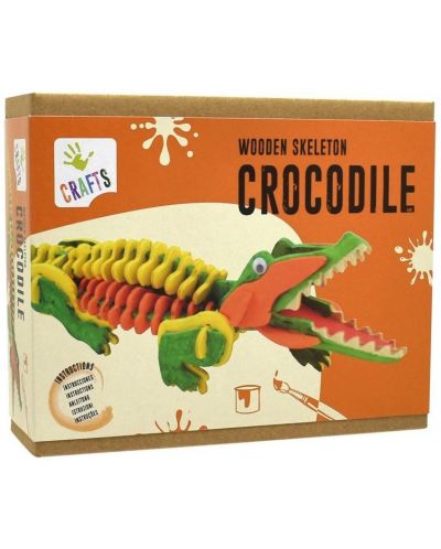 Set creativ Andreu Toys - Puzzle 3D din lemn, Schelet de crocodil - 1
