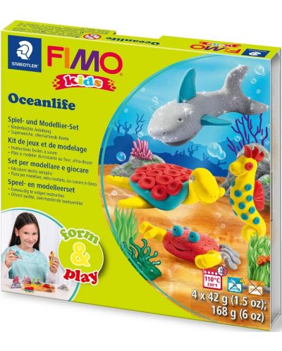 Set lut polimeric Staedtler Fimo Kids, 4x42g, Sea World	 - 1