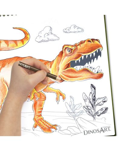 DinosArt - Cartea de creație a dinozaurilor cu șabloane și autocolante - 4