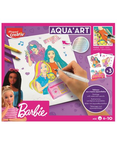 Set creativ Maped Creativ - Pictează cu acuarelă, Barbie  - 1