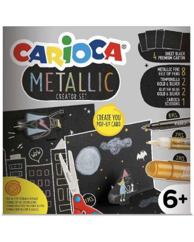 Set distractiv de desenat Carioca - Metallic, pentru carti Pop-up - 1