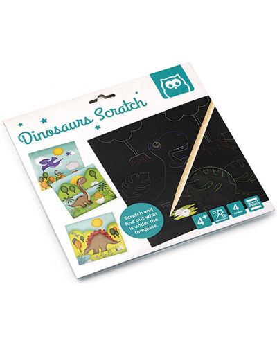 Set creativ Eurekakids - Carte de zgariat, Dinozauri - 1