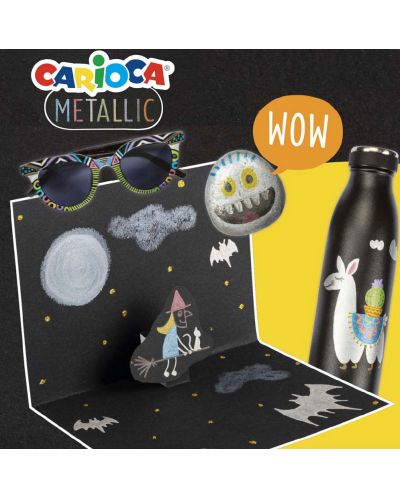 Set distractiv de desenat Carioca - Metallic, pentru carti Pop-up - 2