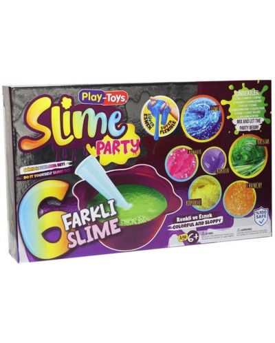Set creativ Play-Toys - Pregatire slime, 6 culori - 1