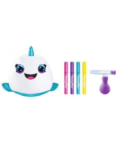 Set creativ Canal Toys - Mini jucărie de plus pentru colorat, Narval - 3