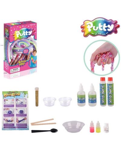 Setul creativ Raya Toys - Fă-ți propriul Slam Putty, roz - 2
