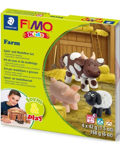 Kit lut Staedtler Fimo Kids, 4x42g, Farm	 - 1