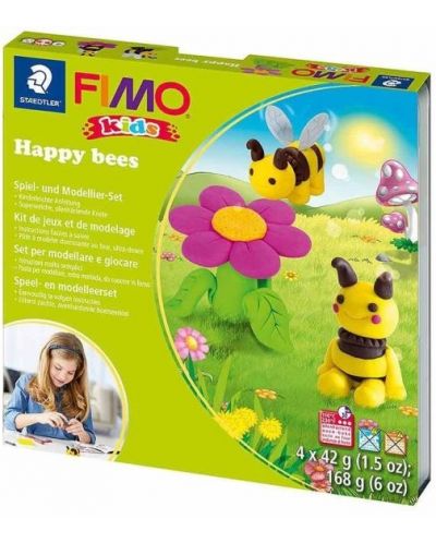 Set de creatie Staedtler Fimo Kids - Fa-ti, singur figurine din lut polimeric, Happy Bees - 1