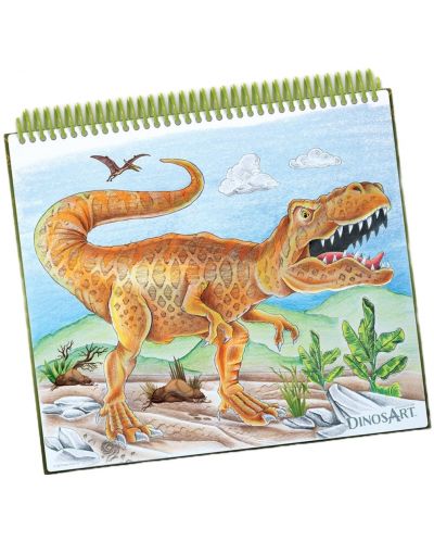 DinosArt - Cartea de creație a dinozaurilor cu șabloane și autocolante - 3