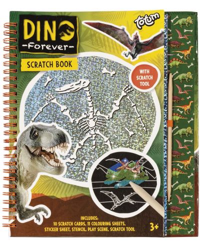 Totum Creative Kit - Scratchbook cu dinozauri - 1