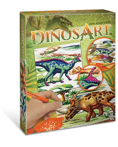 Set creativ DinosArt - Creaza poze cu pietre, Dinozauri - 1