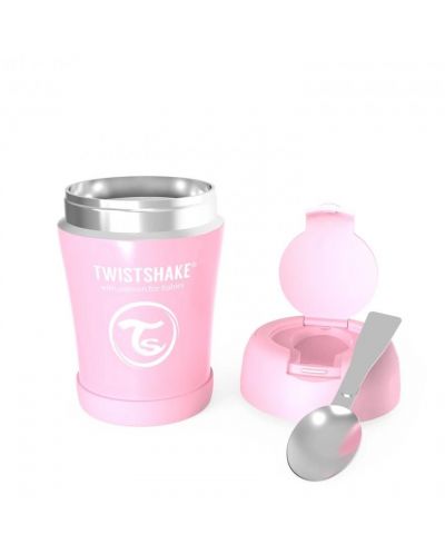 Recipient hrana Twistshake Insulated Pastel - Roz, 350 ml - 1