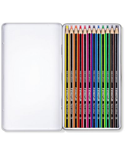 Creioane colorate Staedtler Noris Colour 185 - 12 culori, in cutie metalica - 2