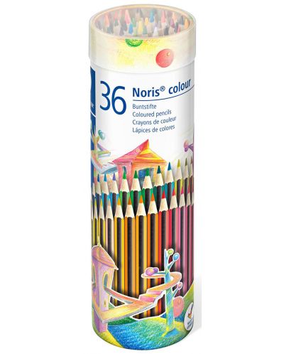 Creioane colorate Staedtler Noris Colour 185 - 36 culori, in tub metalic - 1