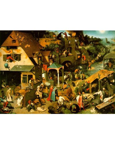 Puzzle D-Toys de 1000 piese – Proverbe olandeze, Pieter Bruegel  - 2