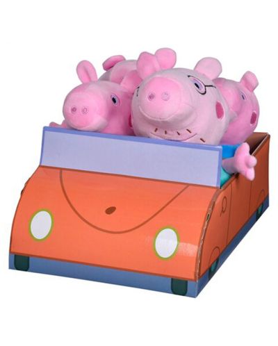 Set jucarii de plus Simba Toys Peppa Pig - Familia in masin - 1