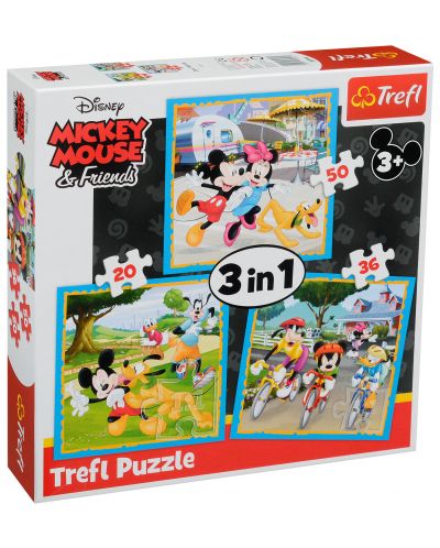 Puzzle Trefl 3 in 1 - Mickey Mouse si prietenii - 1
