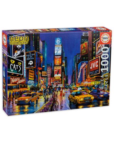 Puzzle neon Educa de 1000 piese - Times Square, New York - 1