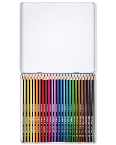 Creioane colorate Staedtler Noris Colour 185 - 24 de culori, in cutie metalica - 2