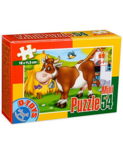 Mini puzzle D-Toys de 54 piese - Animale de la ferma (sortiment
