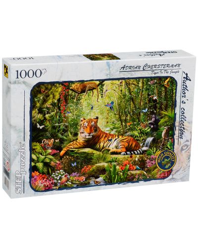Puzzle Step Puzzle de 1000 piese - Tigru in jungla, Adrian Chesterman - 1