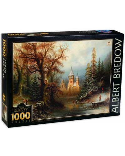 Puzzle D-Toys de 1000 piese - Peisaj romantic de iarna cu castel, Albert Bredov - 1