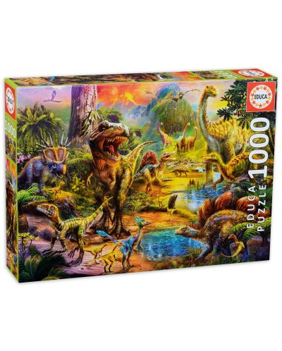 Puzzle Educa de 1000 piese - Tara dinozaurilor - 1
