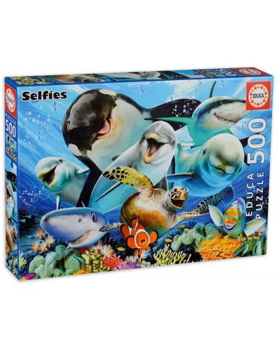 Puzzle  Educa de 500 piese - Selfie subacvatic - 1