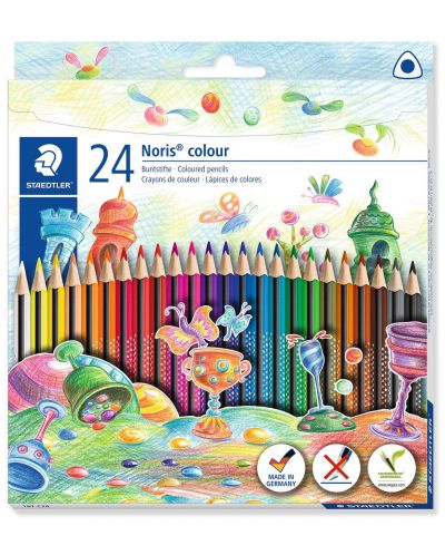 Creioane colorate triunghiulare Staedtler Noris Colour 187 - 24 de culori - 1
