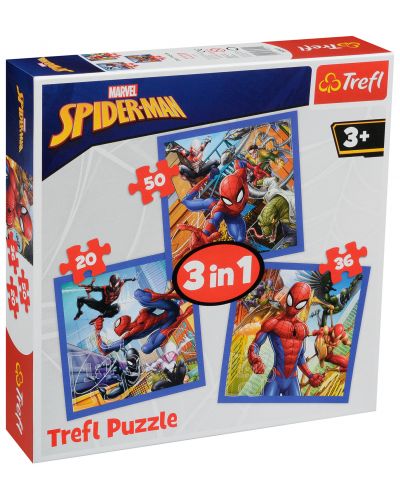 Puzzle Trefl 3 in 1 - Forta, Spiderman - 1