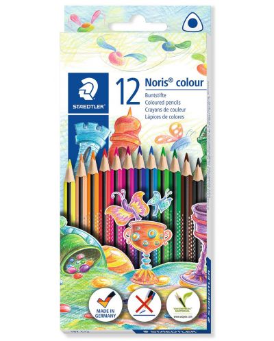 Creioane colorate triunghiulare Staedtler Noris Colour 187 - 12 culori - 1